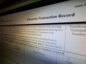 ATF form 4473 used during gun background checks