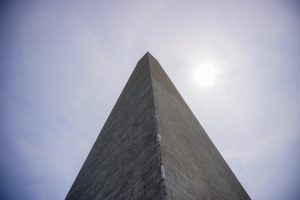 The Washington Monument as seen from below