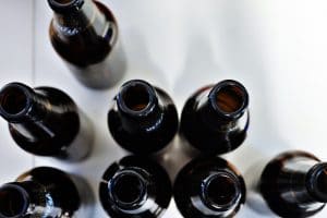 Open beer bottles