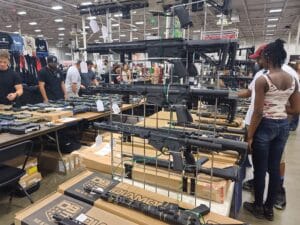 AR-15s on sale at a Virginia gun show in July 2023