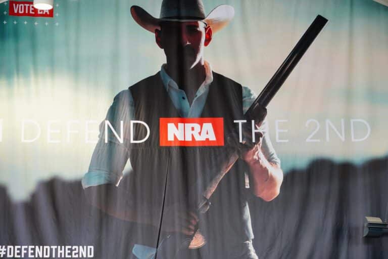 A sign hanging at the 2024 NRA Annual Meeting